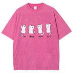 Un Deux Trois Cat Cute Kitten Vintage Washed T-shirt