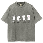 Un Deux Trois Cat Cute Kitten Vintage Washed T-shirt