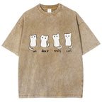 Un Deux Trois Cat Cute Kitten Vintage Washed T-shirt