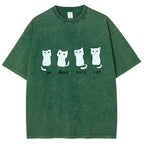Un Deux Trois Cat Cute Kitten Vintage Washed T-shirt