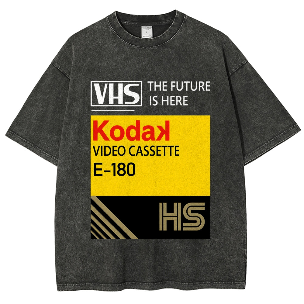 VHS Vintage Wash Japanese Design T-Shirt