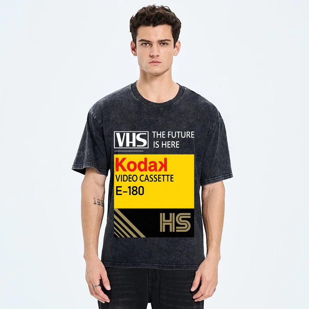 VHS Vintage Wash Japanese Design T-Shirt