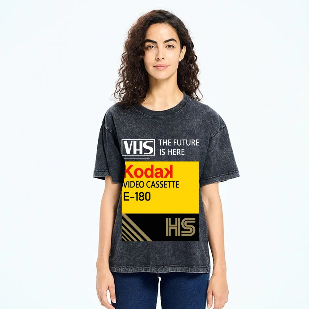 VHS Vintage Wash Japanese Design T-Shirt
