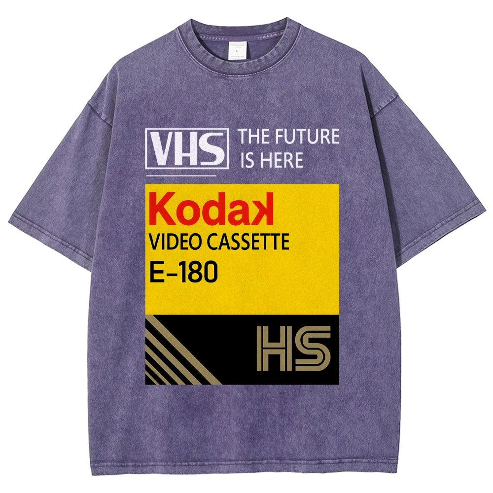 VHS Vintage Wash Japanese Design T-Shirt