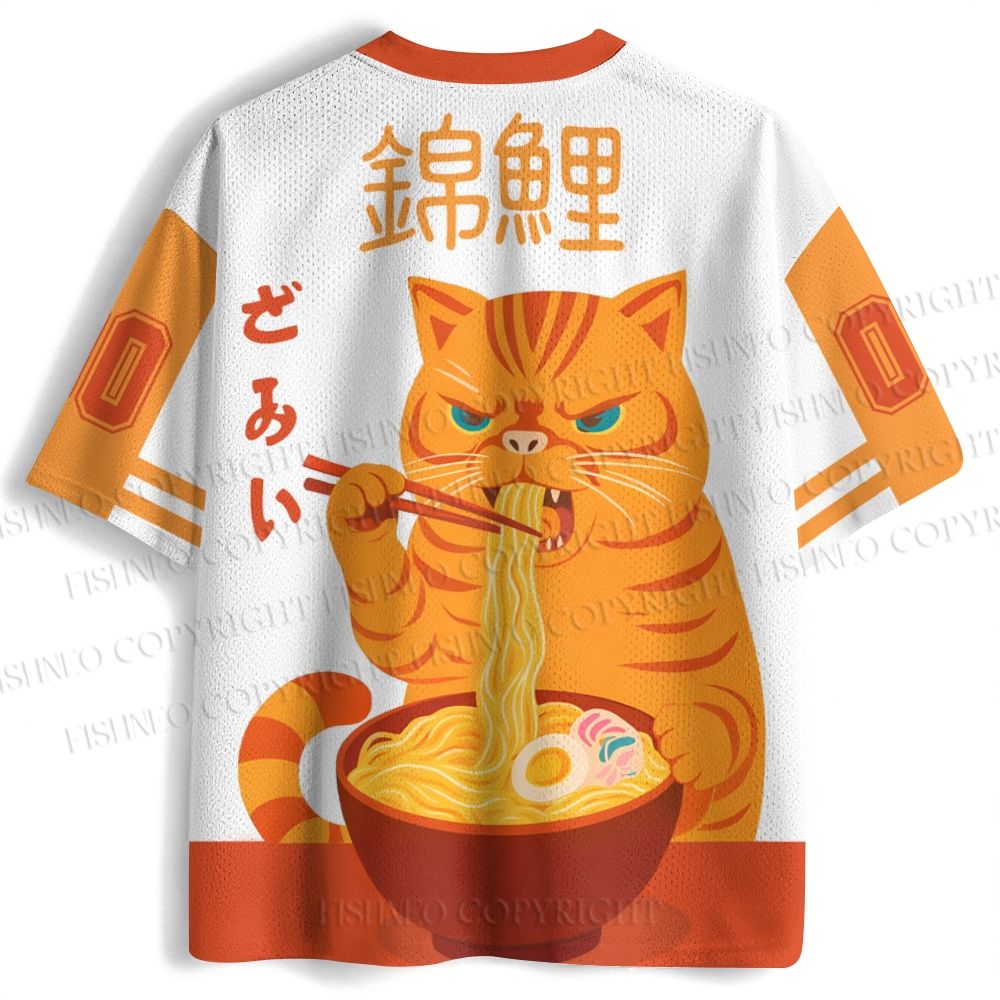 Japanese Ramen Cat Jersey Shirts