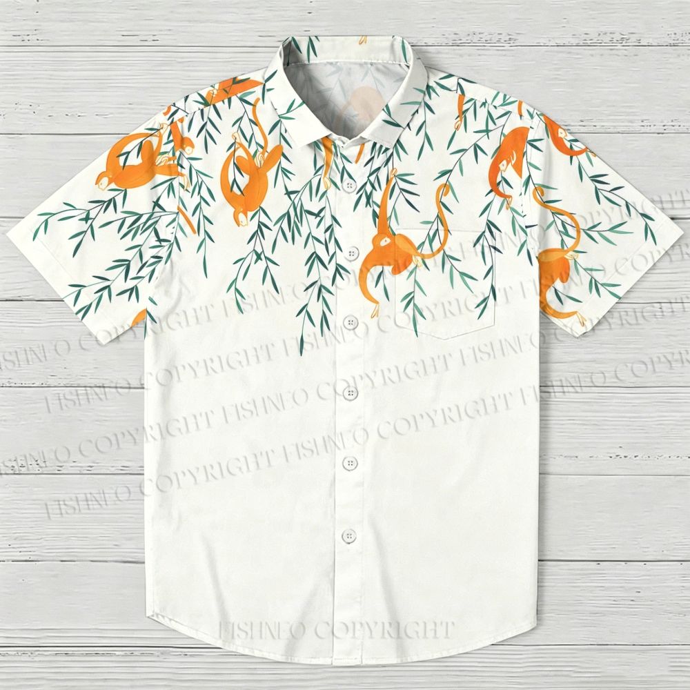 Jungle Monkeys Printed Hawaiian Shirt
