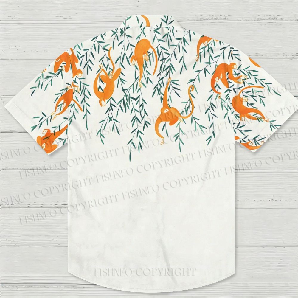 Jungle Monkeys Printed Hawaiian Shirt