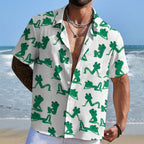 Green Frogs Printed Hawaiian Shirt