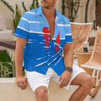 Red Sails Printed Hawaiian Shirt