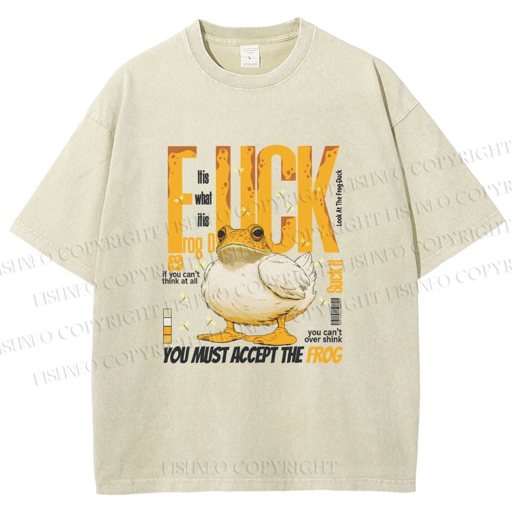 Unisex You Must Accept The Duck Printed Washed Tee