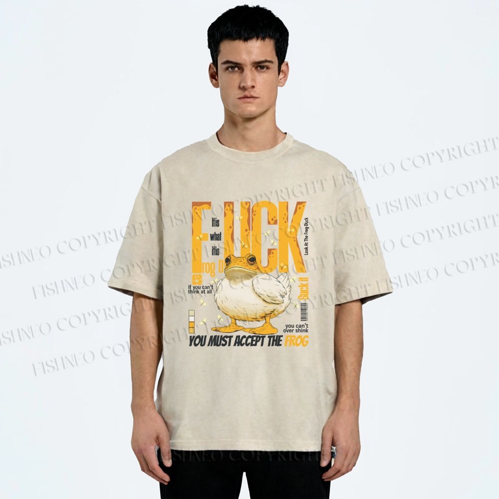 Unisex You Must Accept The Duck Printed Washed Tee
