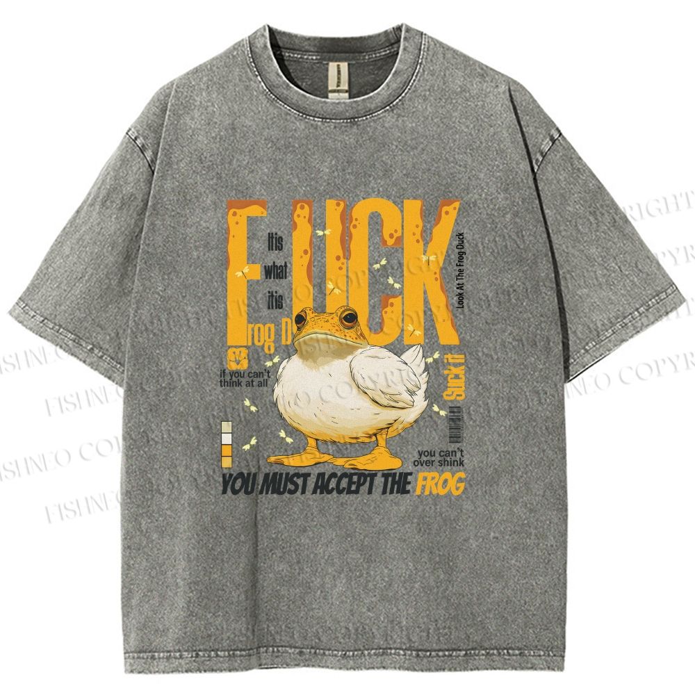 Unisex You Must Accept The Duck Printed Washed Tee