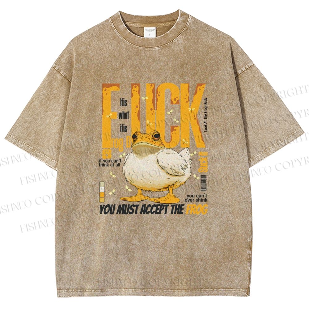 Unisex You Must Accept The Duck Printed Washed Tee