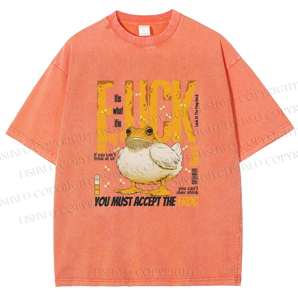 Unisex You Must Accept The Duck Printed Washed Tee