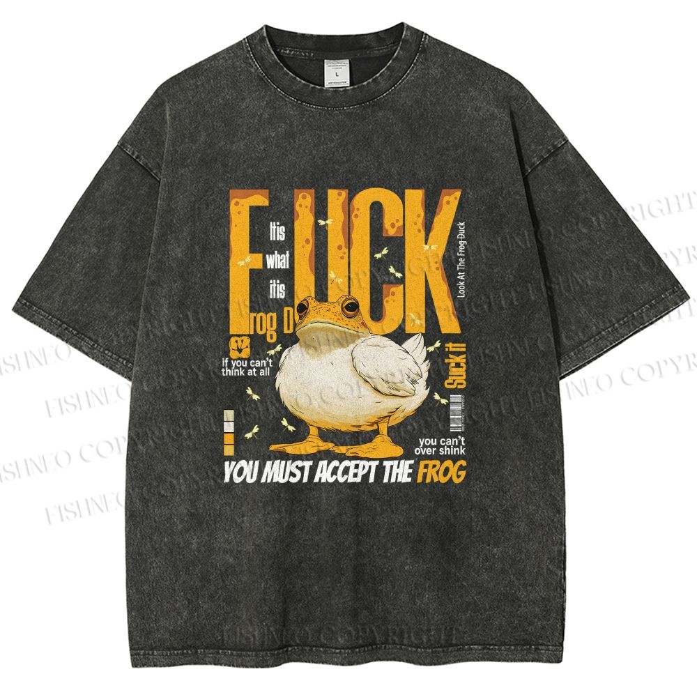Unisex You Must Accept The Duck Printed Washed Tee