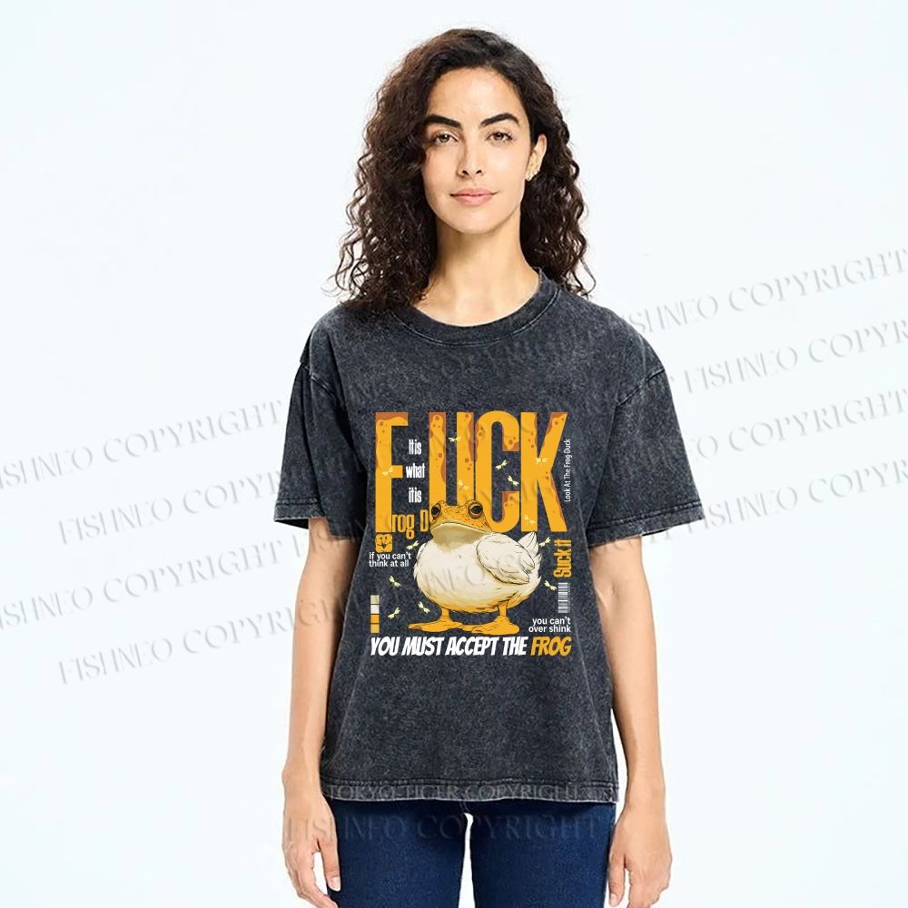 Unisex You Must Accept The Duck Printed Washed Tee