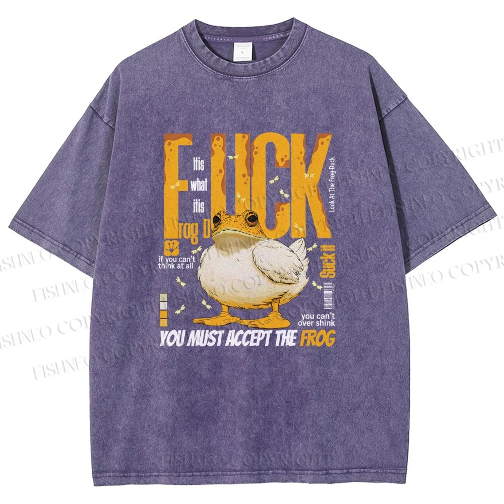 Unisex You Must Accept The Duck Printed Washed Tee