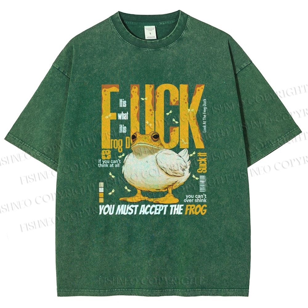 Unisex You Must Accept The Duck Printed Washed Tee