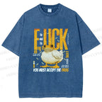 Unisex You Must Accept The Duck Printed Washed Tee