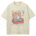Unisex Lustige Katzentoilette Printed Washed Tee