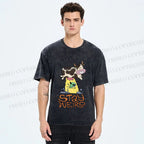 Unisex Stay Weird Cow Taking a ET Printed Washed Tee
