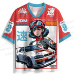 1990s JDM Anime Printed Jersey Shirts