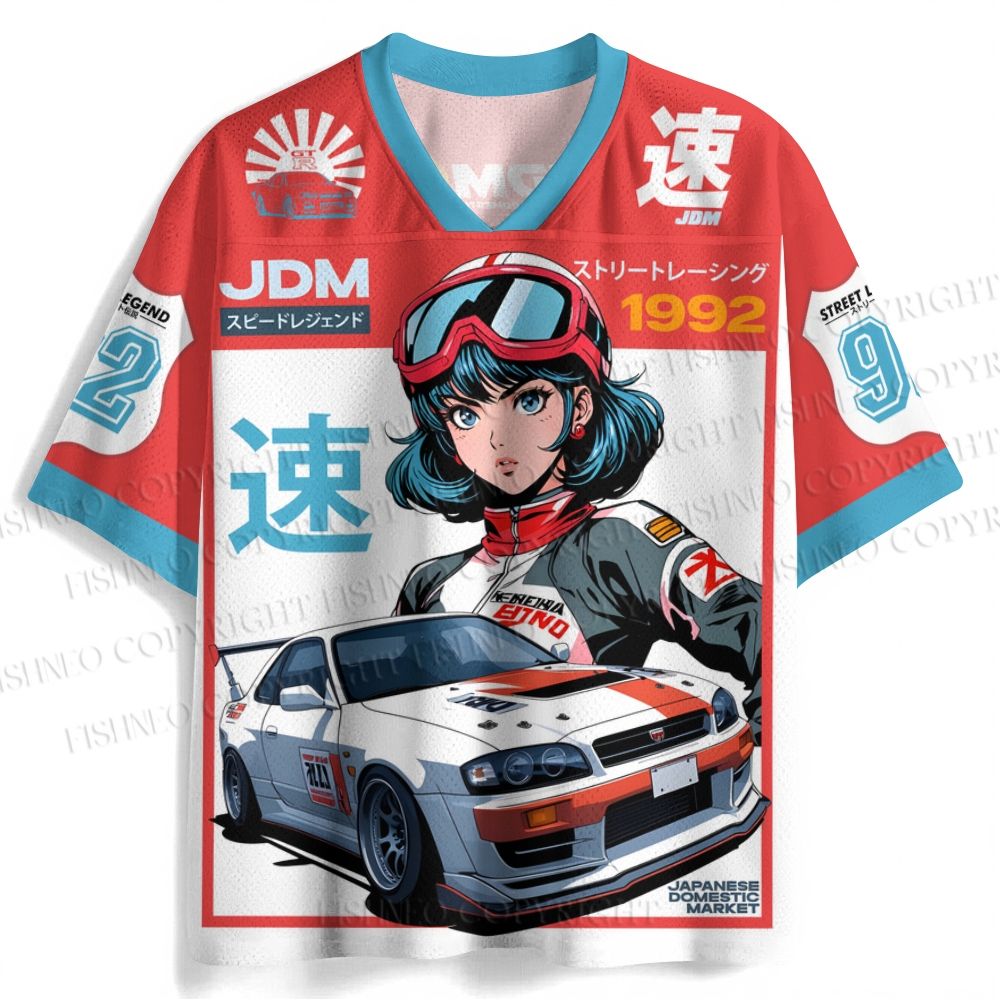 1990s JDM Anime Printed Jersey Shirts