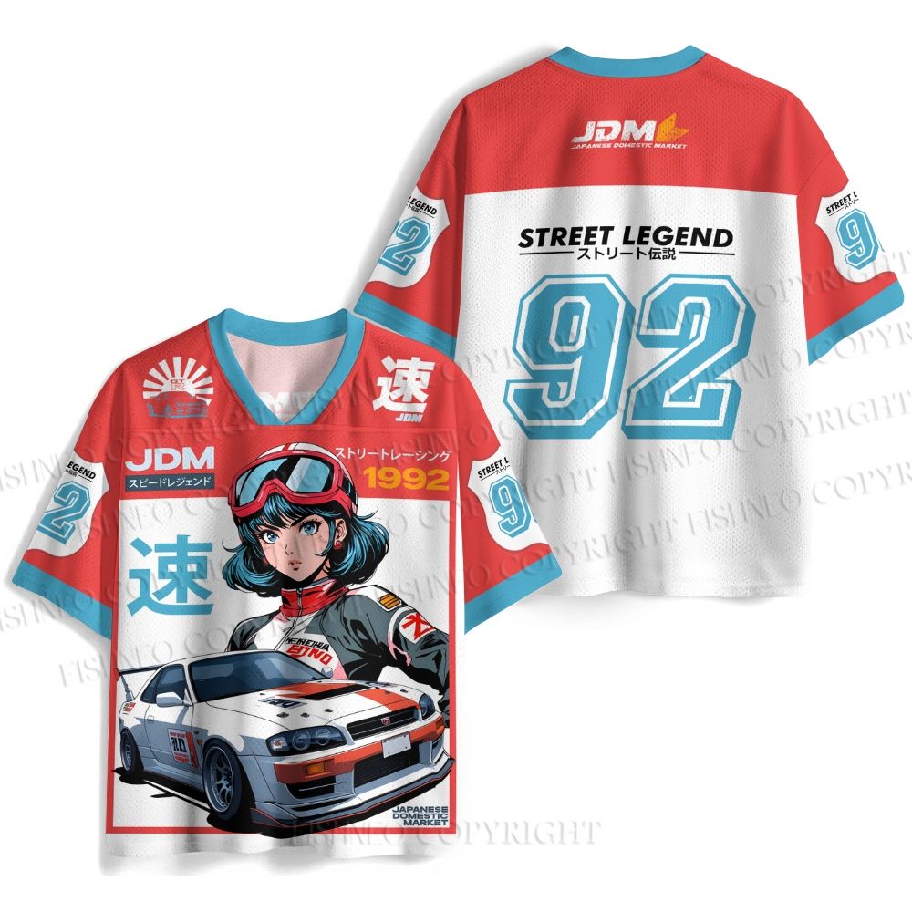 1990s JDM Anime Printed Jersey Shirts