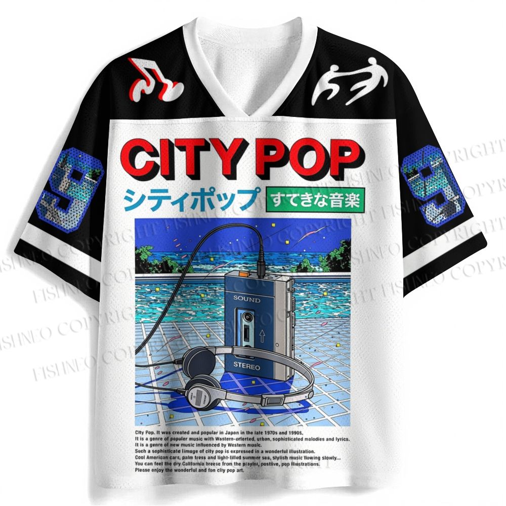 City Pop Music Printed Jersey Shirts