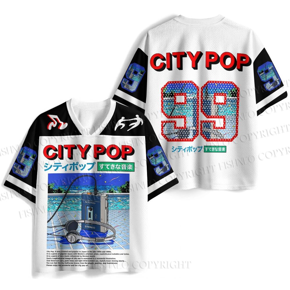 City Pop Music Printed Jersey Shirts