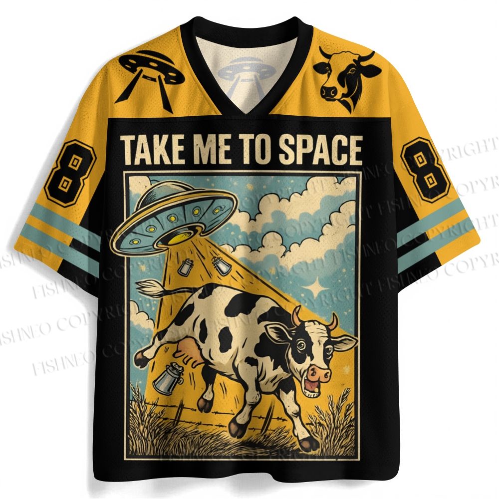 UFO Take the Cow to Space Jersey Shirts