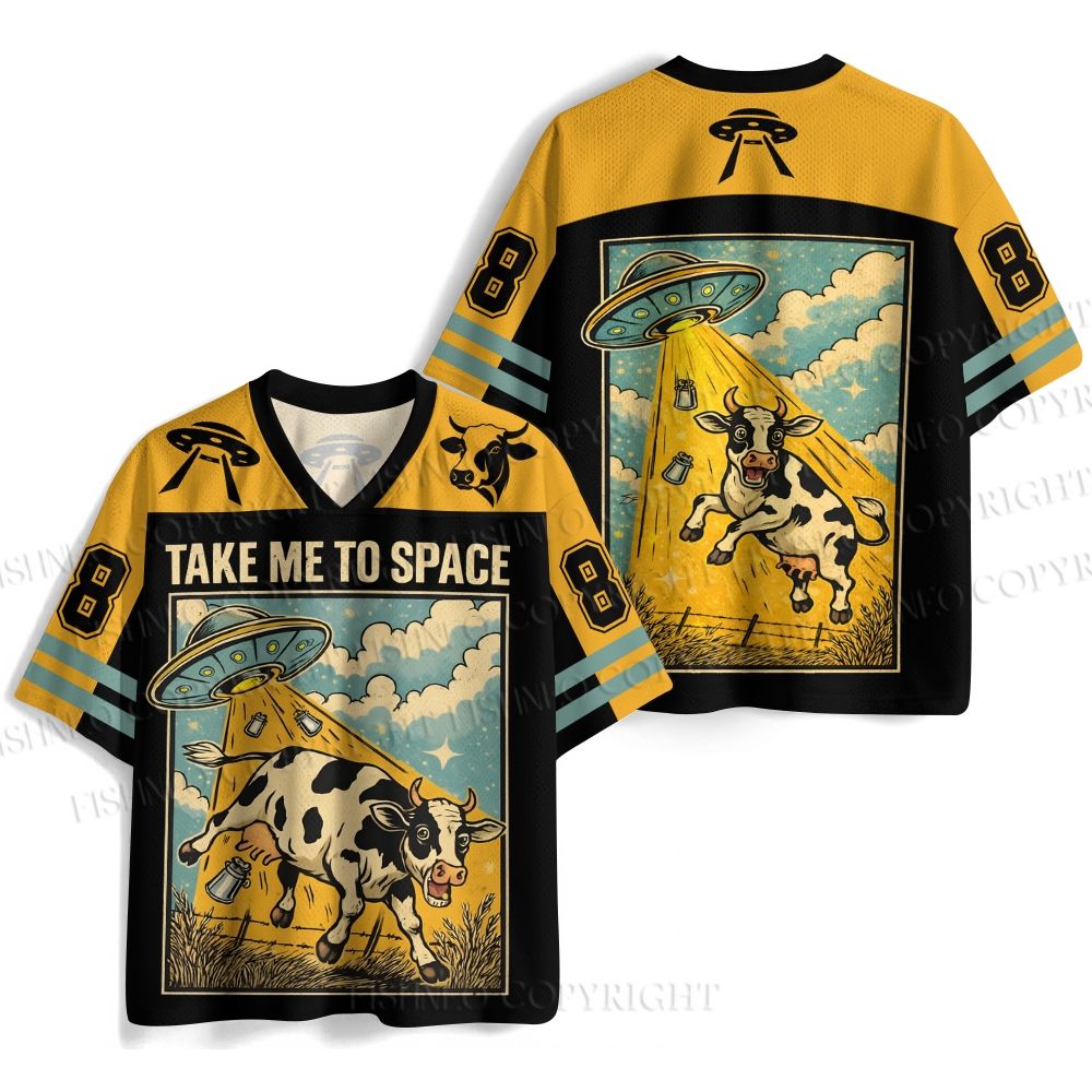 UFO Take the Cow to Space Jersey Shirts