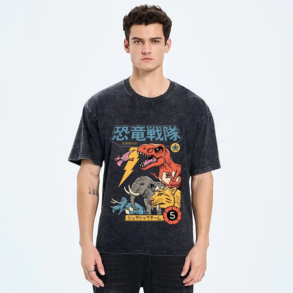 Dino Sentai  Vintage Wash Japanese Design T-Shirt