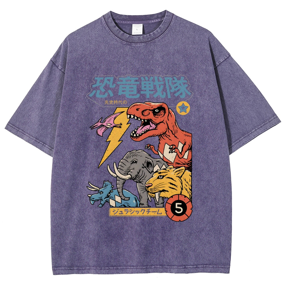 Dino Sentai  Vintage Wash Japanese Design T-Shirt