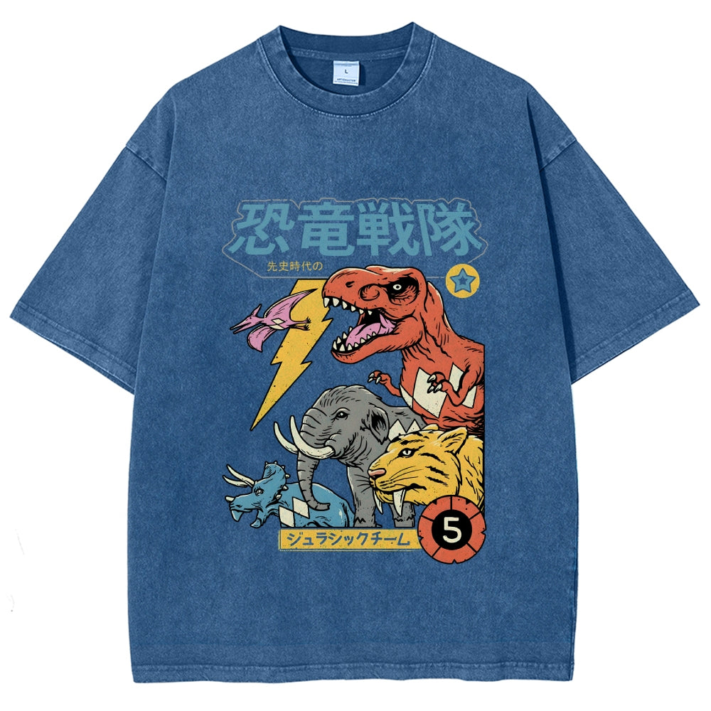 Dino Sentai  Vintage Wash Japanese Design T-Shirt