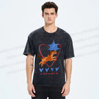 Unisex Heart Love Pony Printed Washed Tee