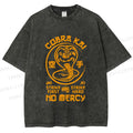 Unisex Retro Karate Snake Tee Printed Washed Tee