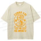 Unisex Retro Karate Snake Tee Printed Washed Tee