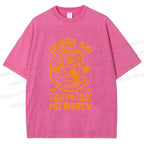Unisex Retro Karate Snake Tee Printed Washed Tee
