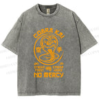 Unisex Retro Karate Snake Tee Printed Washed Tee
