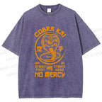 Unisex Retro Karate Snake Tee Printed Washed Tee