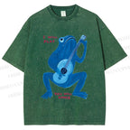 Unisex I Will Play You Will Dance Frog Printed Washed Tee