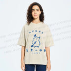 Unisex Hari Nezumi Chestnut Hedgehog Printed Washed Tee