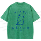 Unisex Hari Nezumi Chestnut Hedgehog Printed Washed Tee