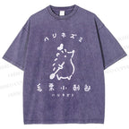 Unisex Hari Nezumi Chestnut Hedgehog Printed Washed Tee