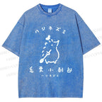 Unisex Hari Nezumi Chestnut Hedgehog Printed Washed Tee