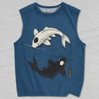 Unisex Taiji Koi Printed Tank Top