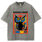 Unisex Bauhaus Library Printed Washed Tee