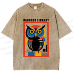 Unisex Bauhaus Library Printed Washed Tee