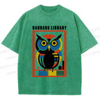 Unisex Bauhaus Library Printed Washed Tee